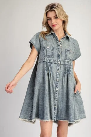 Chic Denim Dress Light Wash Denim Skirt