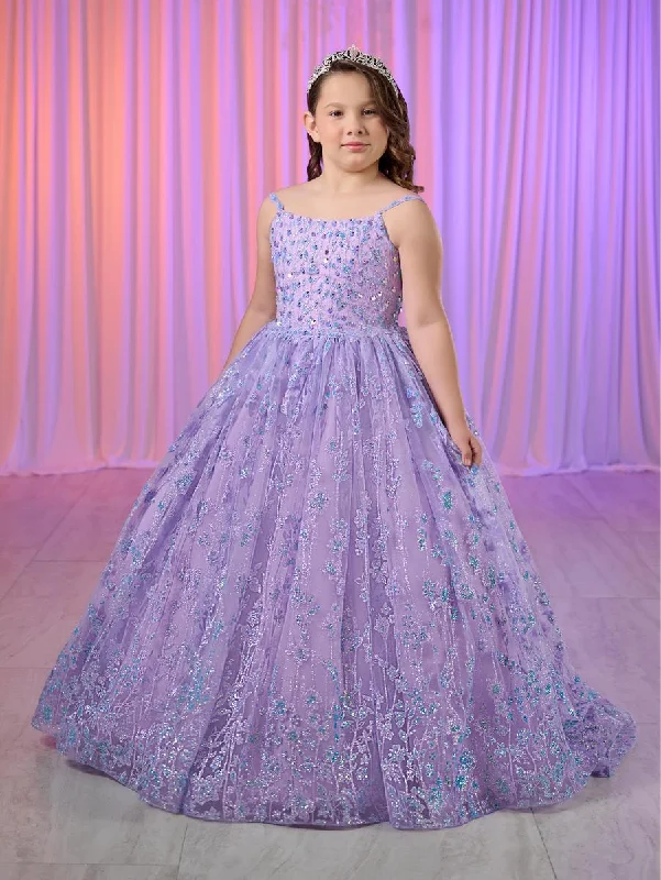 Tiffany Princess 13755 Size 6 Lilac Girls Glitter Pageant Dress Long Ball Gown Formal Sequin Corset Sequin Dress Party