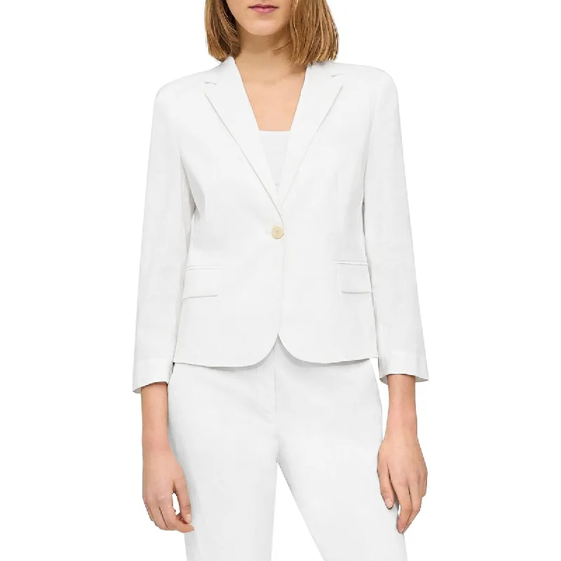 Womens Pocket Office Wear One-Button Blazer Structured Blazer Look