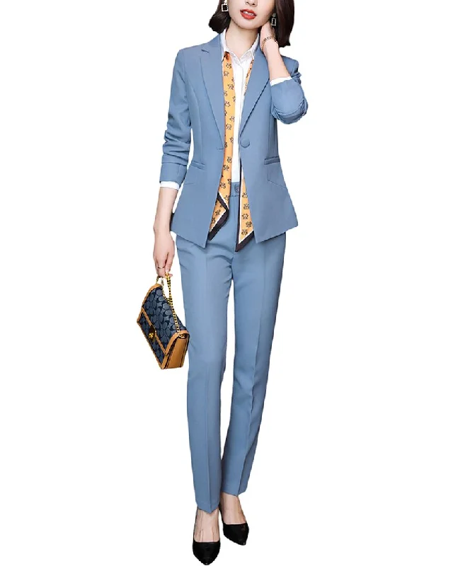 Bossy Chic 2pc Blazer & Pant Set Layered Women’s Blazer