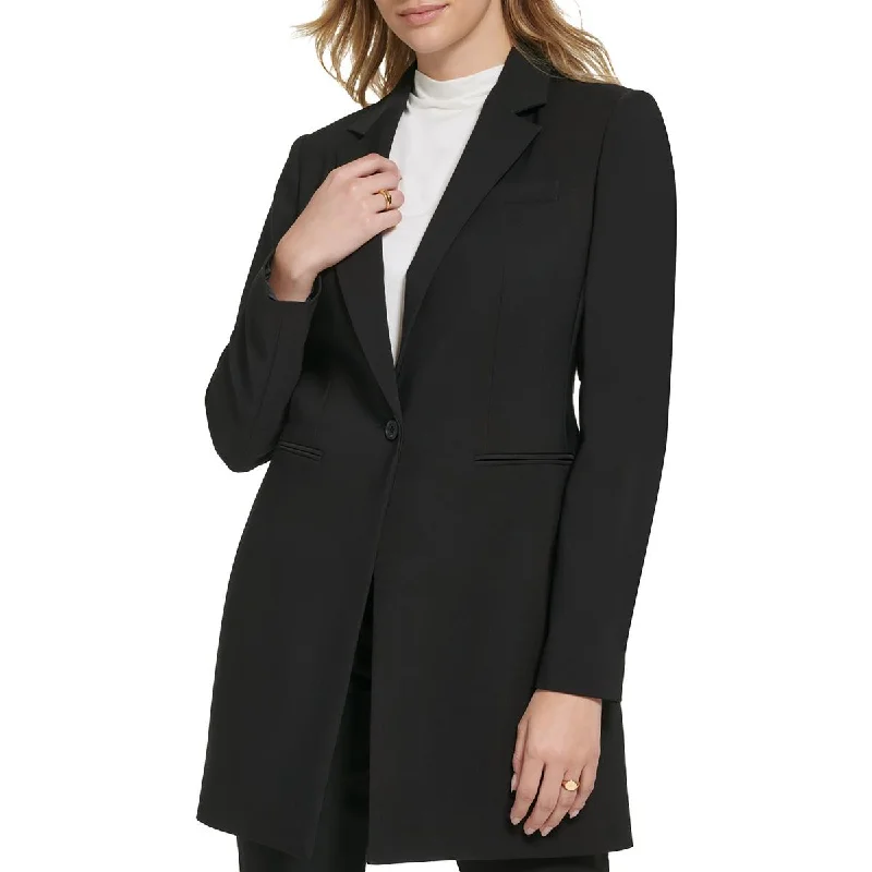 Womens Long Office One-Button Blazer Office Blazer Outfits