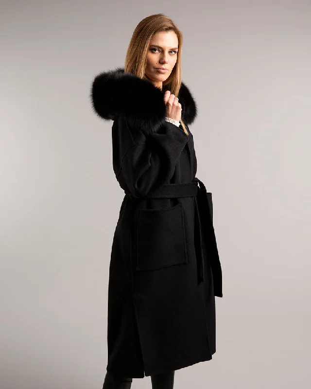 Kate Wrap Wool Long Black