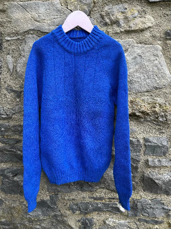 80s blue jumper  9-10y (134-140cm) Warm Pullover for Fall