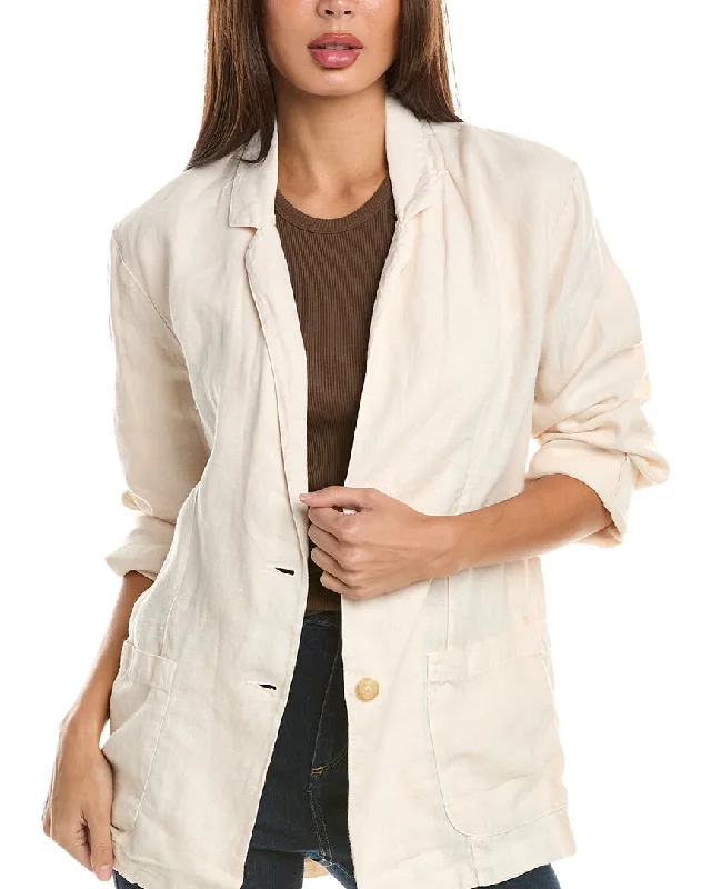 Velvet by Graham & Spencer Cassie Linen Blazer Structured Blazer Jacket