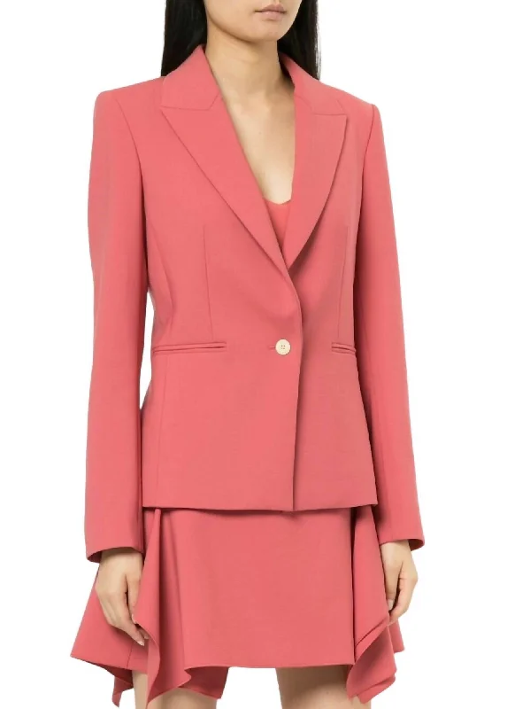 Double Wool Professional Blazer Jacket In Pink Vintage Blazers for Women