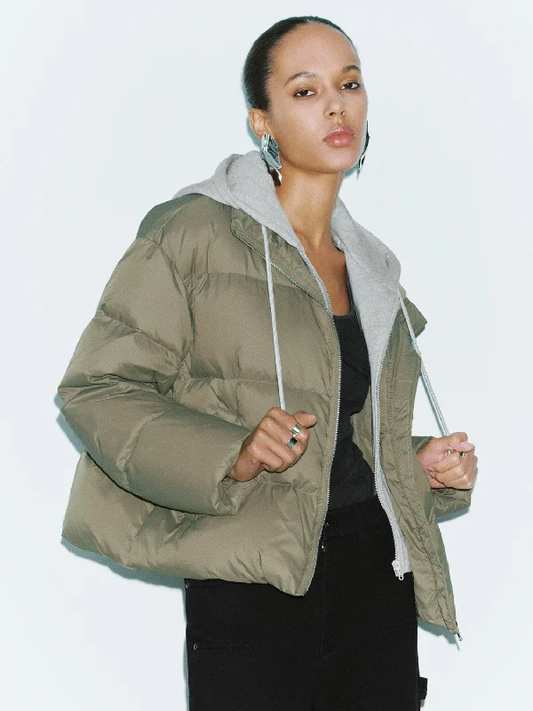 Hoodie Cropped Puffer Jackets