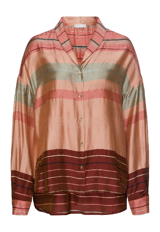 Hannah Long Sleeve Shirt | Earth Tanned Stripe 74858-2166 Family matching pajama sets