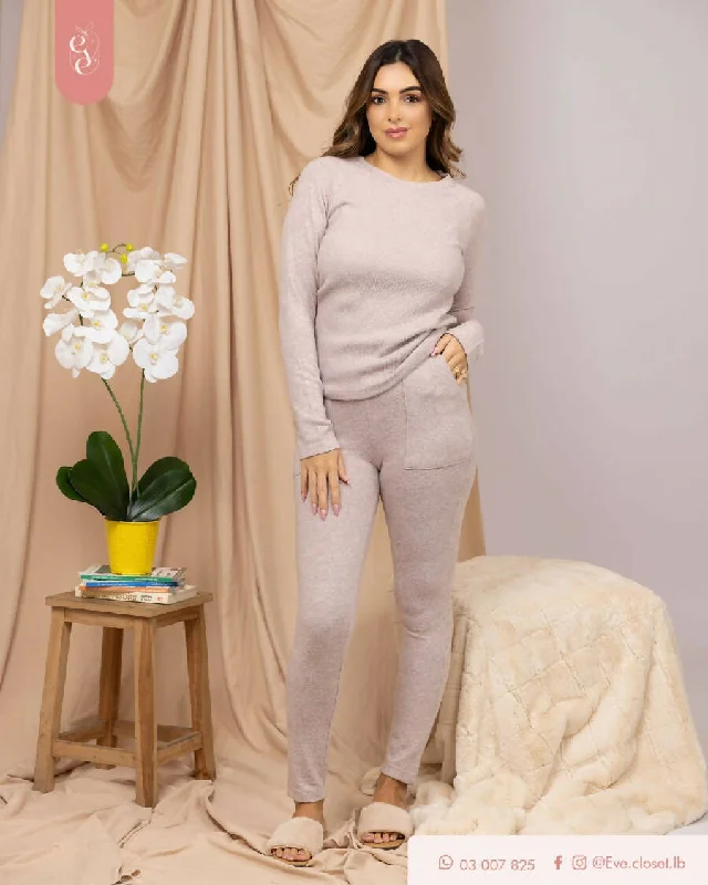 EVE.CLOSET Ladies' Slim Fit Pajama Warm pajama sets