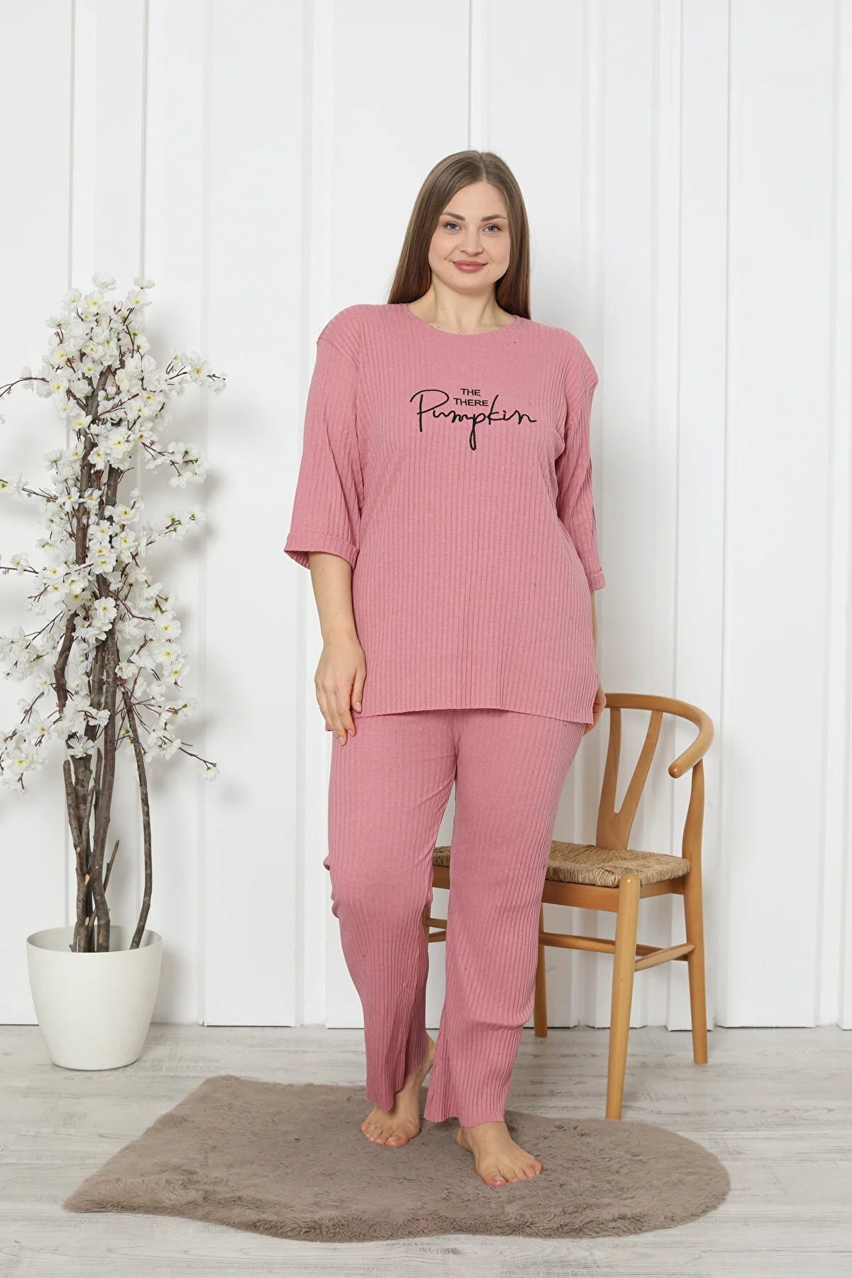 Fames Pajama Ribbed Camisole Cotton Flare Leg New Season Plus Size Home Wear Best pajama sets for girls' night