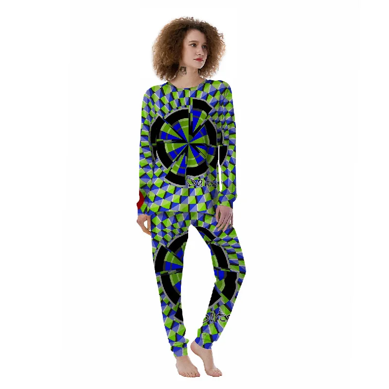 Optical Illusion Dartboard Moving Women's Pajamas Bamboo pajama sets