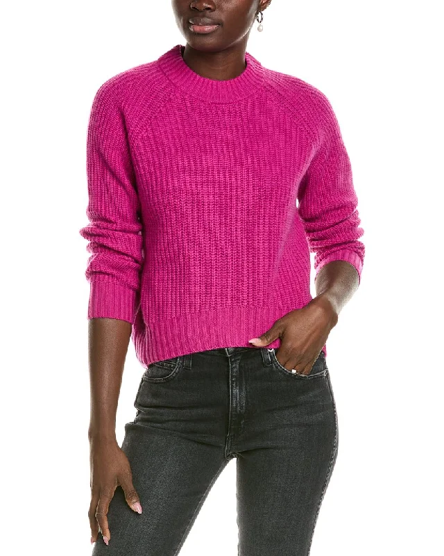 27 Miles Malibu Womens  Mock Neck Wool & Cashmere-Blend Pullover, Xs, Pink Travel sweaters