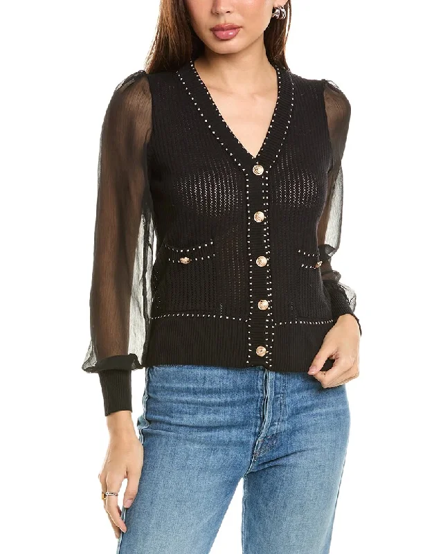 Lea & Viola Sheer Sleeve Cardigan Best sweaters for winter