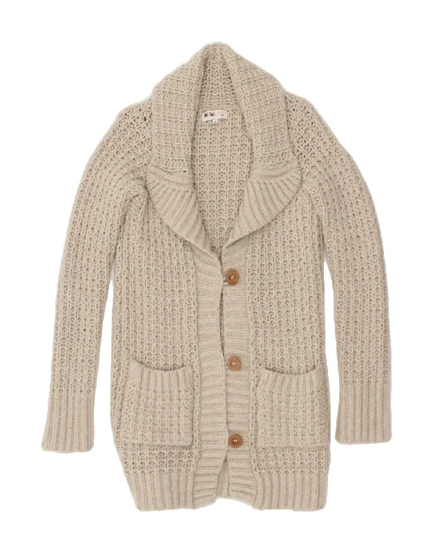 BILLABONG Womens Longline Cardigan Sweater UK 10 Small Beige Wool Best sweaters for hiking