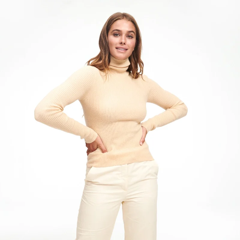 Cashmere Ribbed Turtleneck Best sweaters for formal occasions