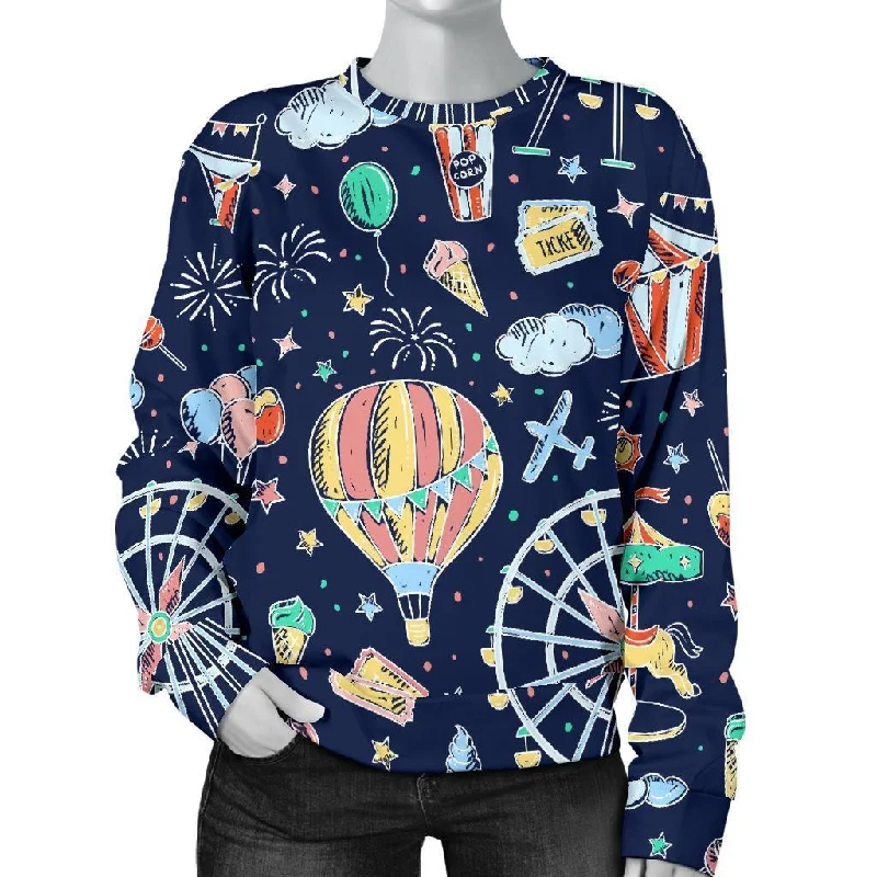 Circus Dream Pattern Print Women's Sweatshirt Outdoor sweaters