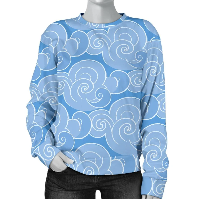 Cloud Pattern Print Women's Sweatshirt Water-resistant sweaters