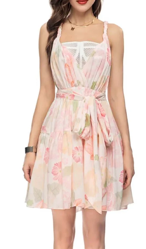 MIAMI FLORAL MINI DRESS IN PINK Cheap mini dresses