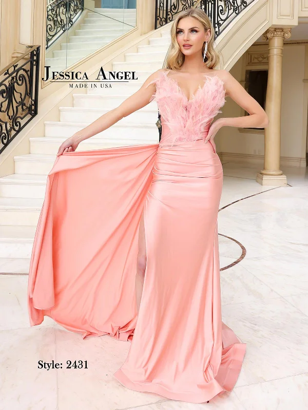 Jessica Angel Style JA2431 Jersey Fabric Sweetheart Neckline Gown Off-shoulder Gown