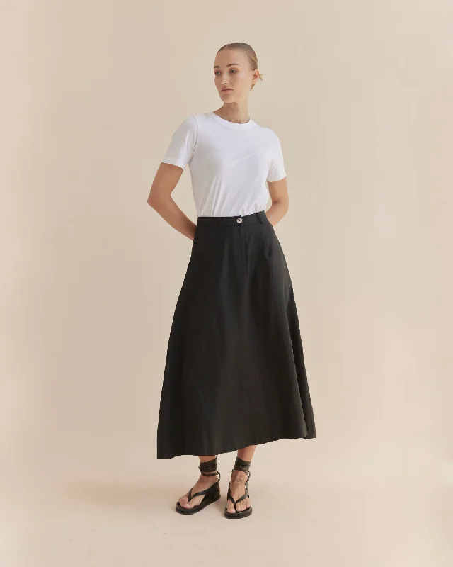 Barossa Linen Skirt - Black Leather unclassified skirts