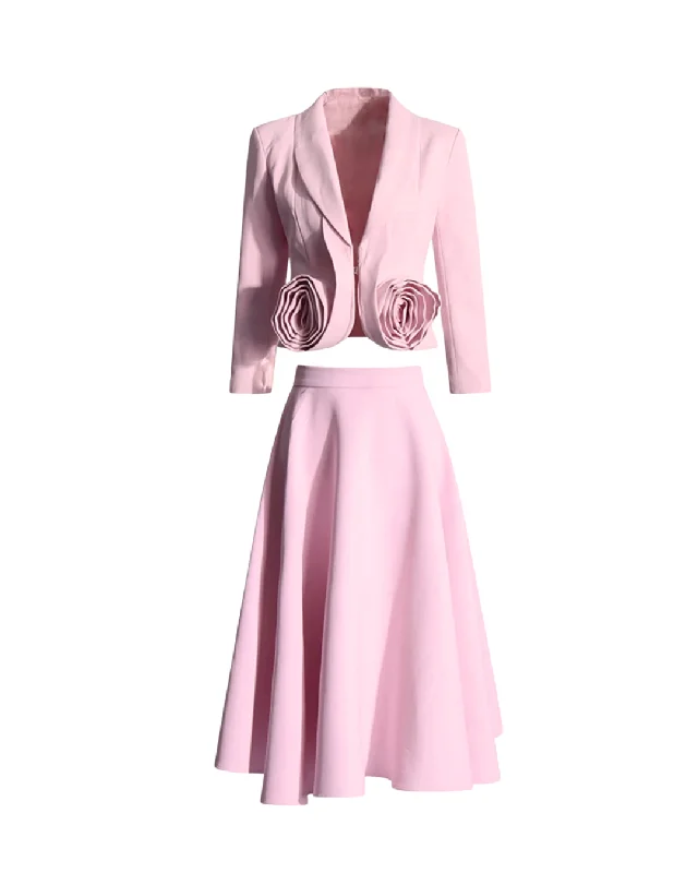 A&A Luxe Greta Elegant Two Piece Blazer & Skirt Set Travel unclassified skirts