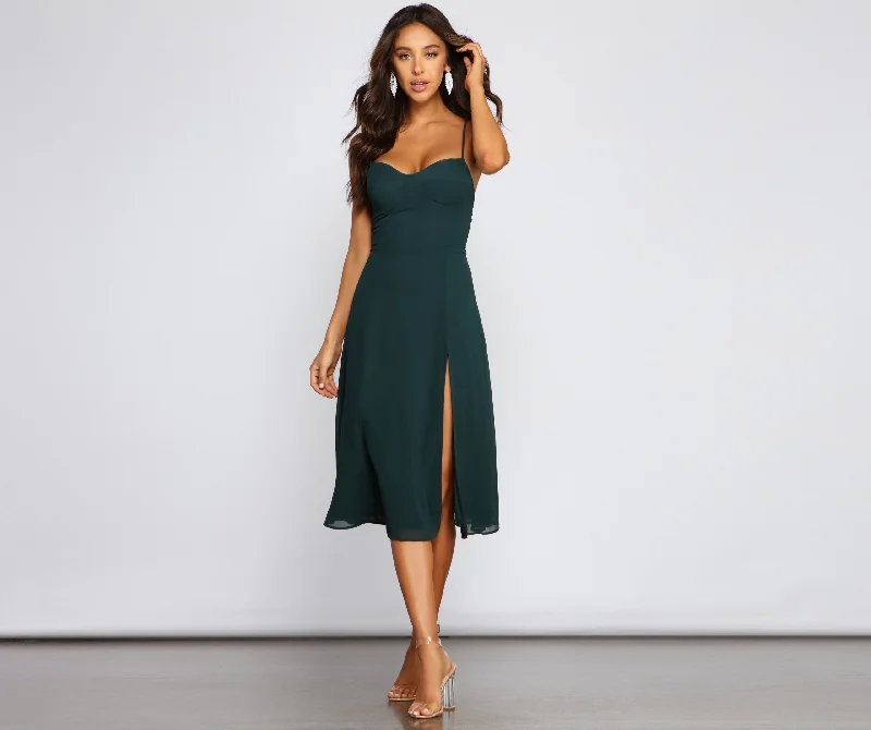 Chic Flowy Stylish Chiffon Midi Dress Urban Outfitters midi dresses