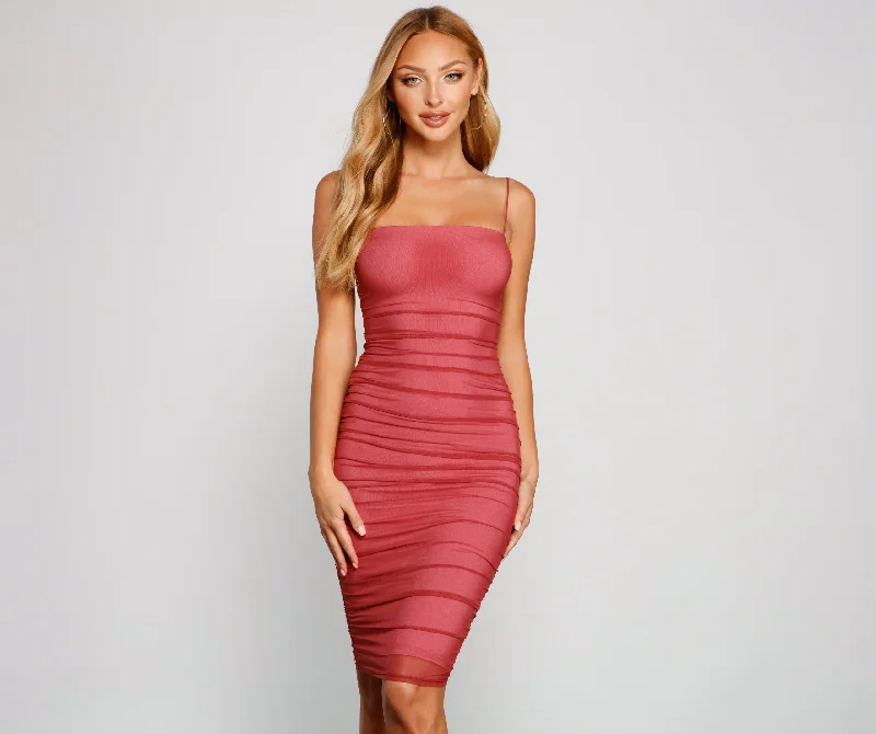 Fab And Flirty Charming Mesh Midi Dress Affordable midi dresses