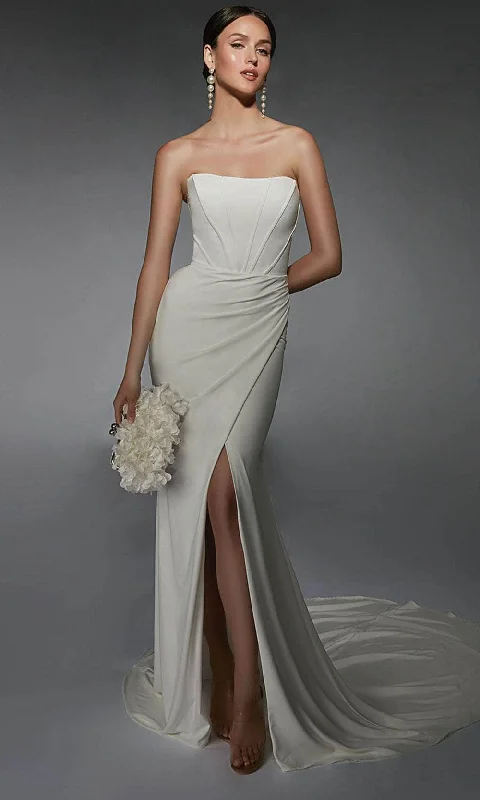 Alyce Paris 7102 - Strapless Straight-Across Wedding Gown Best party dresses for tall women