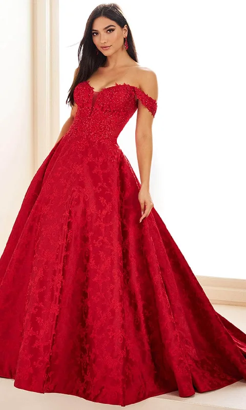 Ellie Wilde EW36078 - Brocade Off-Shoulder Ballgown Silk party dresses