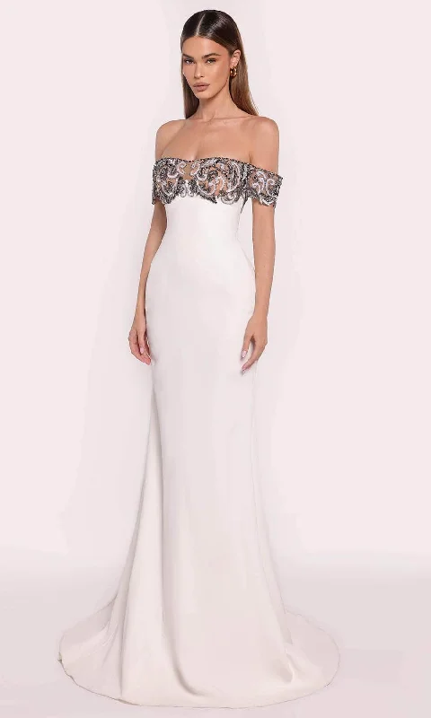 Tarik Ediz 98716 - Bejeweled Off Shoulder Evening Gown Shein party dresses