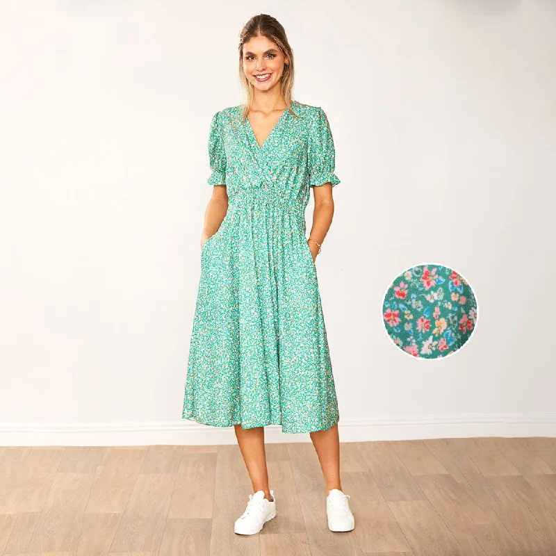 Belle Dress (Green Floral) Y2K floral dresses