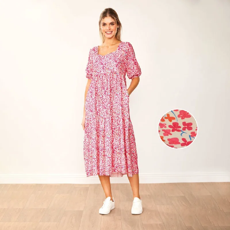 Delta Dress (Fuschia Floral) Casual floral dresses