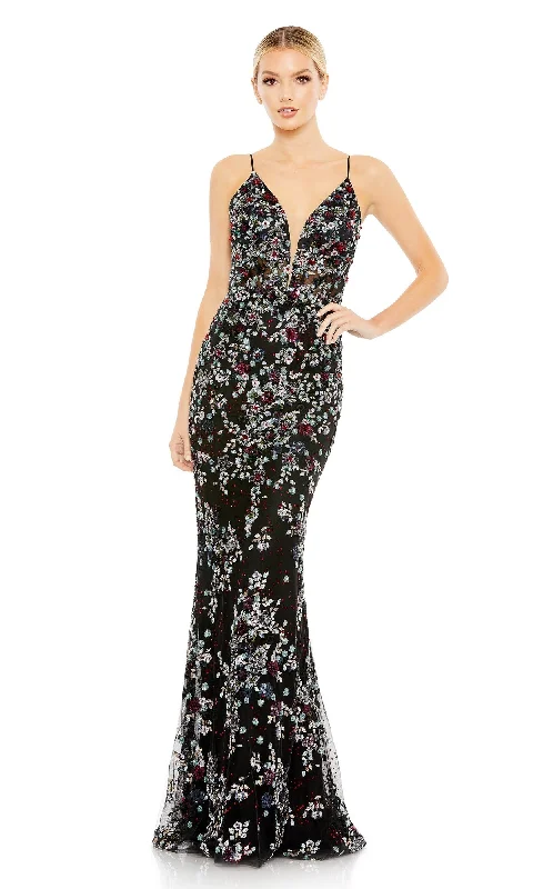 Beaded-Floral Long Black Prom Dress 20332 Midi floral dresses