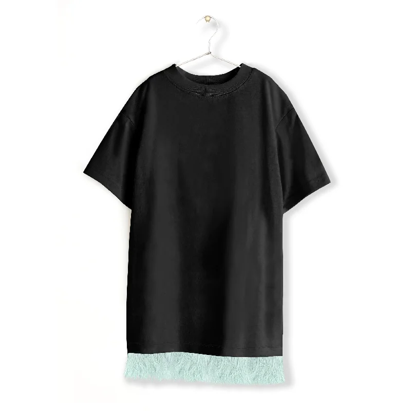 EMBELLISHED FLEECE DRESS Off-shoulder unclassified dresses