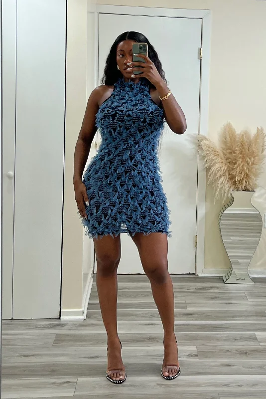 "BLUE FRILLS" DRESS Trendy unclassified dresses