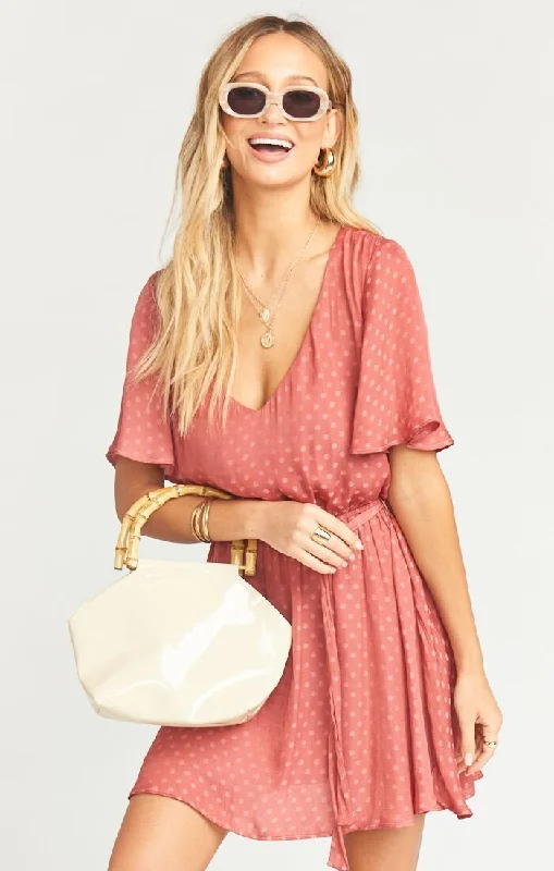 Show Me Your Mumu Anastasia Dress Sangria Silky Dots Mesh unclassified dresses