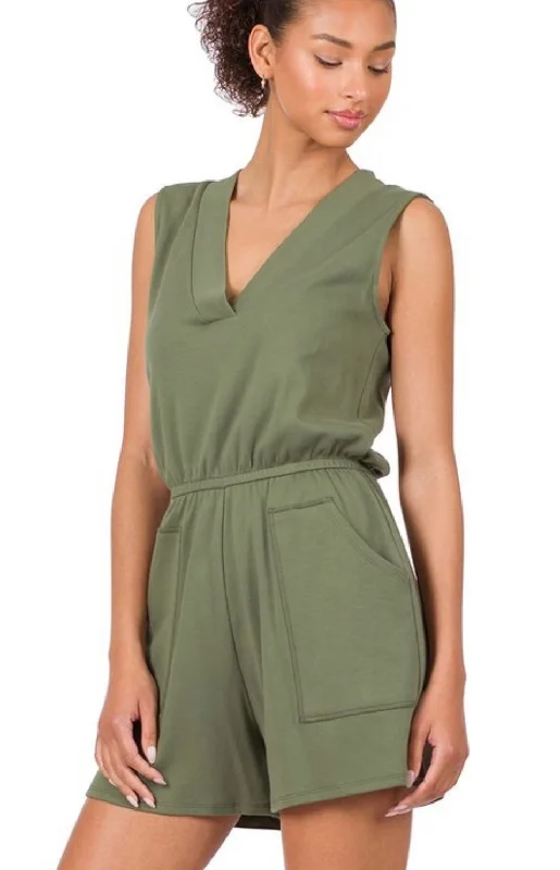 Olive Casual Romper Pastel unclassified dresses