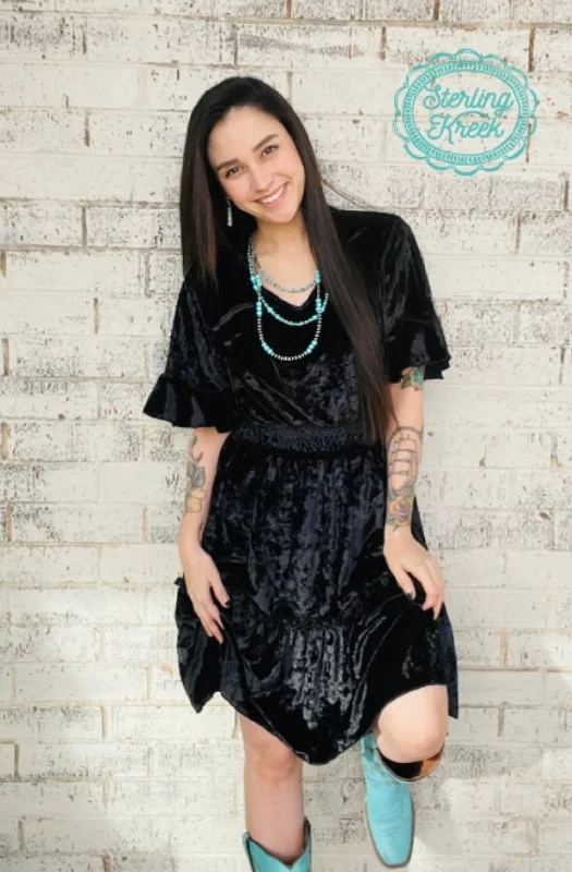 Black Velvet Dress Preppy unclassified dresses