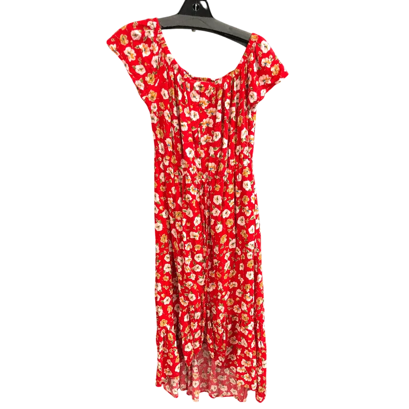 Dress Casual Midi By INDIGO ROSE In Red, Size: M Elegant Satin Skirt