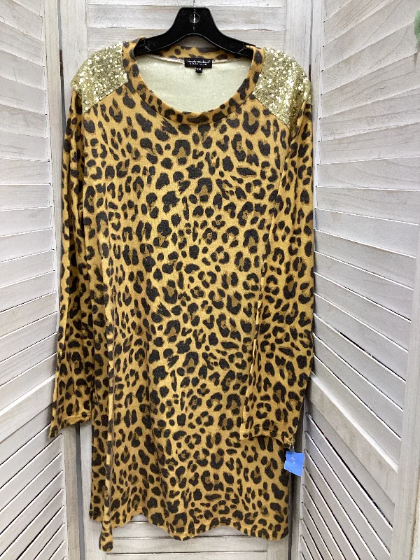 Dress Casual Midi By Simply Southern In Animal Print, Size: Xxl Midi Skirt Trendy