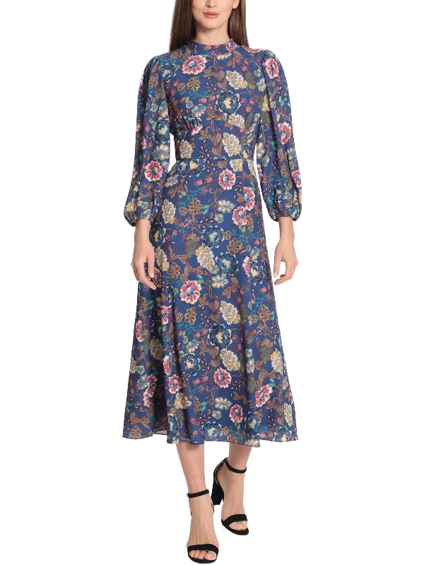 Womens Floral Midi Wear to Work Dress Floral Midi Skirt