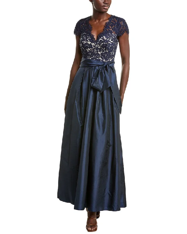 Eliza J Taffeta & Lace Gown Lace Dress Formal