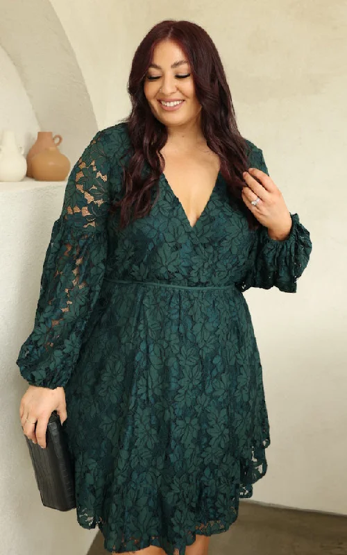 Gardenia Lace Dress - Emerald Teal Lace Dress Style