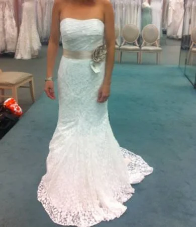 Other Galina Strapless Lace Gown Lace Wedding Gown