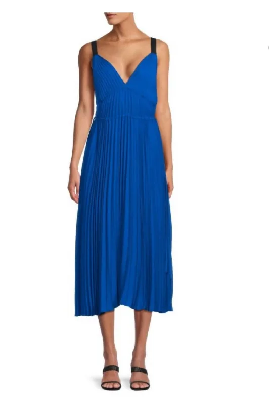 Broomstick Pleated Tank Dress In Cerulean Tank Dress for Summer