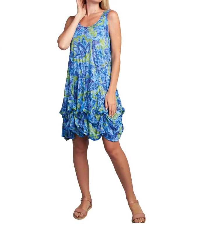 Crinkle Tank Dress In Blue Tank Dress Fashion