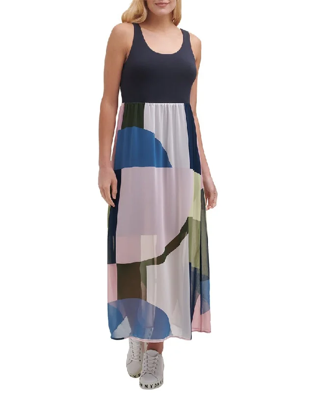 DKNY Tank Printed Overlay Dress Stylish Tank Dress