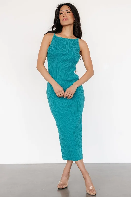 Natia Tank Dress | Teal A-line Sleeveless Dress