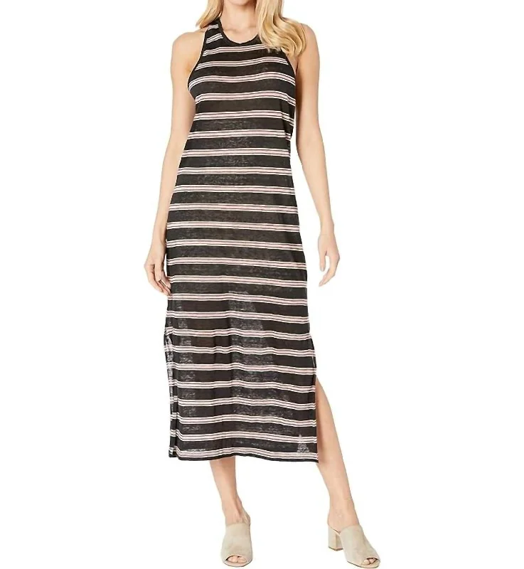 Brellen Twist-Back Tank Dress In Caviar Stylish Tank Gown