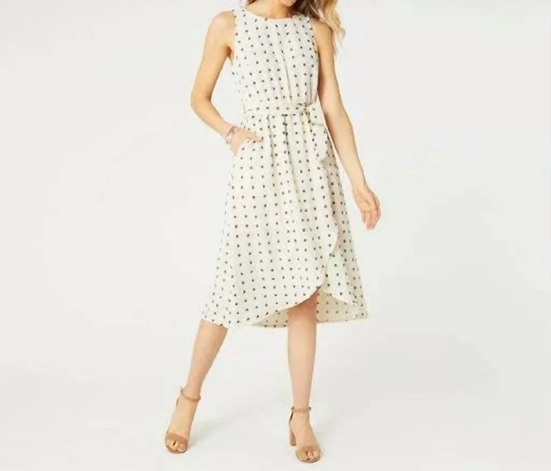 Charlotte Swiss Dot Tank Dress In White Simple Sleeveless Dress