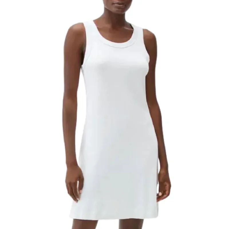 Eliza Tank Dress In White Trendy Tank Dress